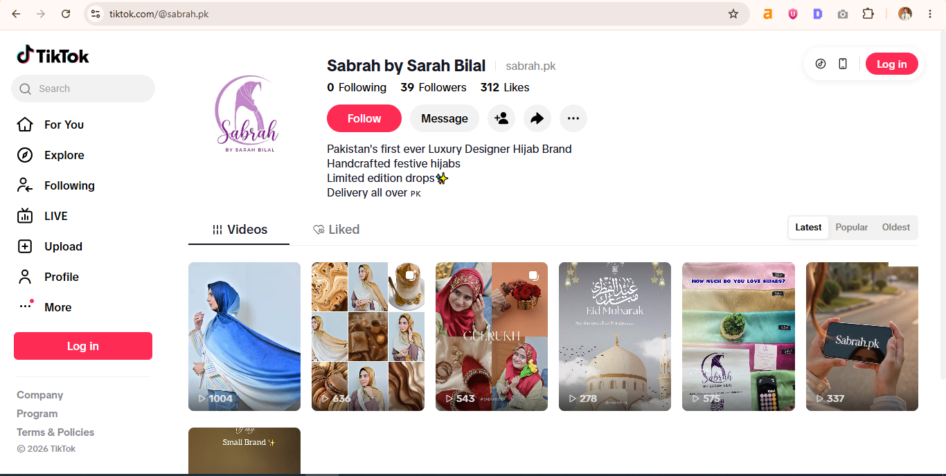 Sabrah.pk TikTok Profile